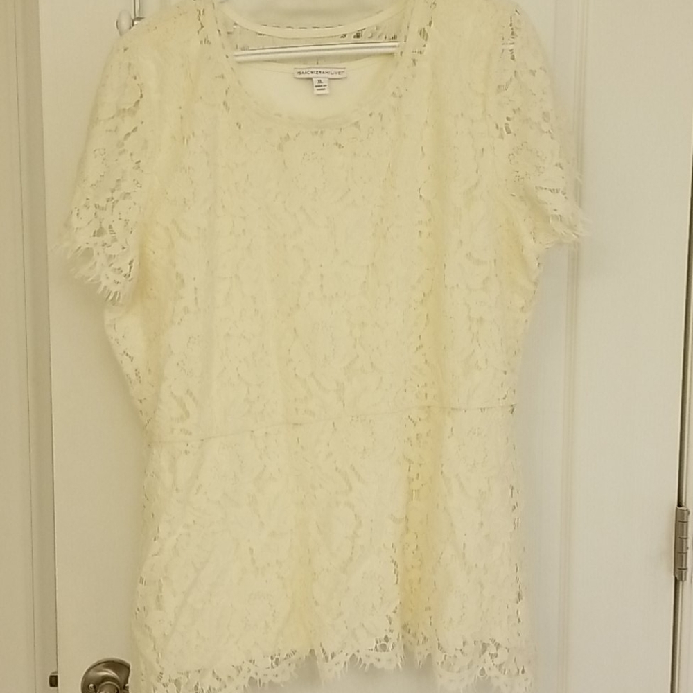 Isaac Mizrahi lace peplum blouse